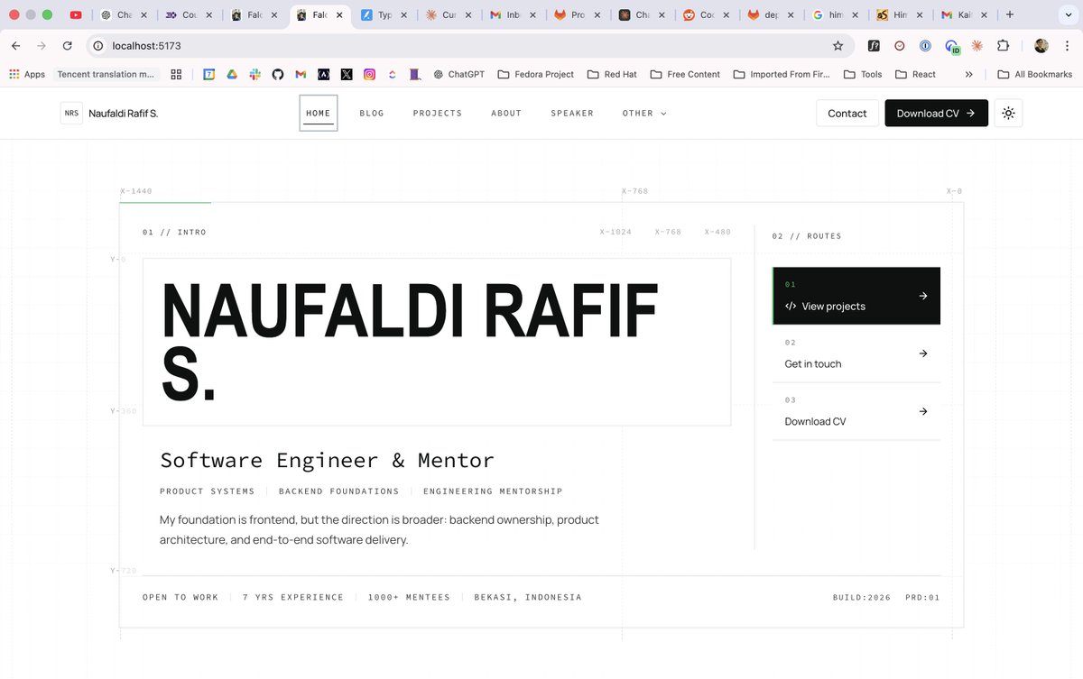 Minimal Developer Portfolio Homepage AI image template preview