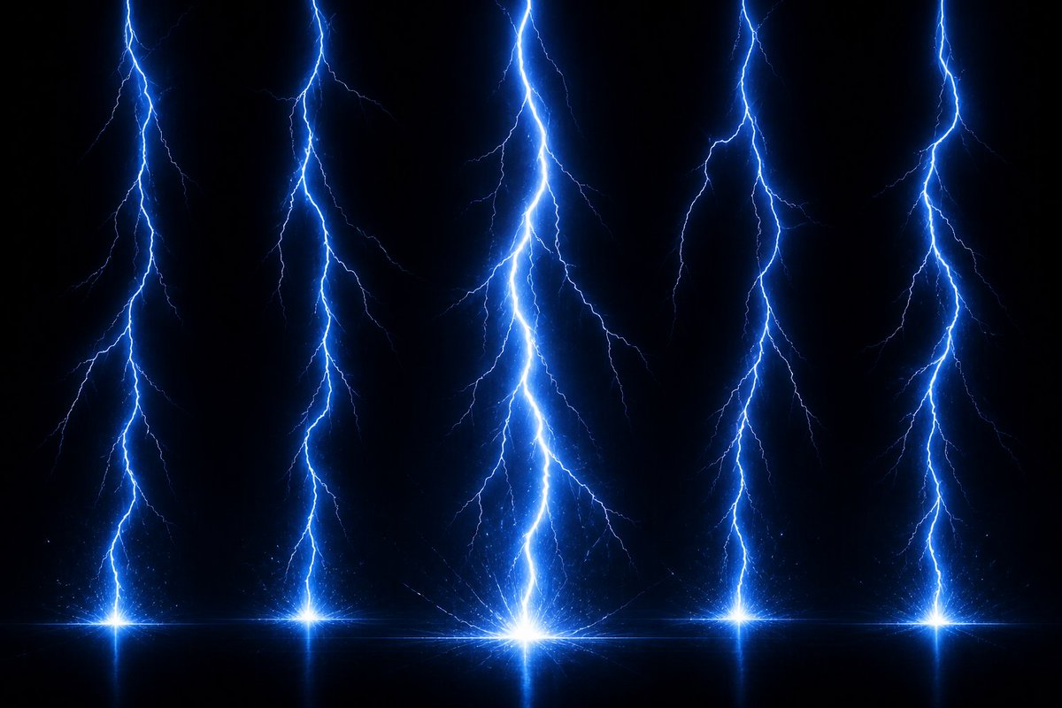 Electric Blue Lightning Strike VFX AI image template preview