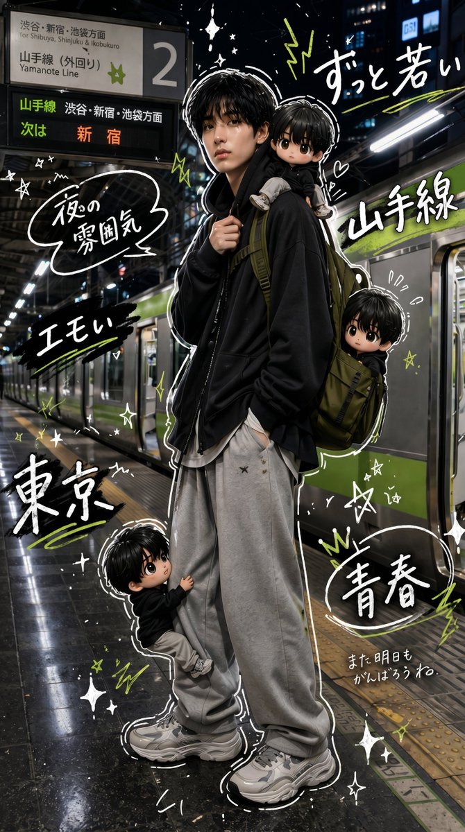 Tokyo Yamanote Youth Poster AI image template preview