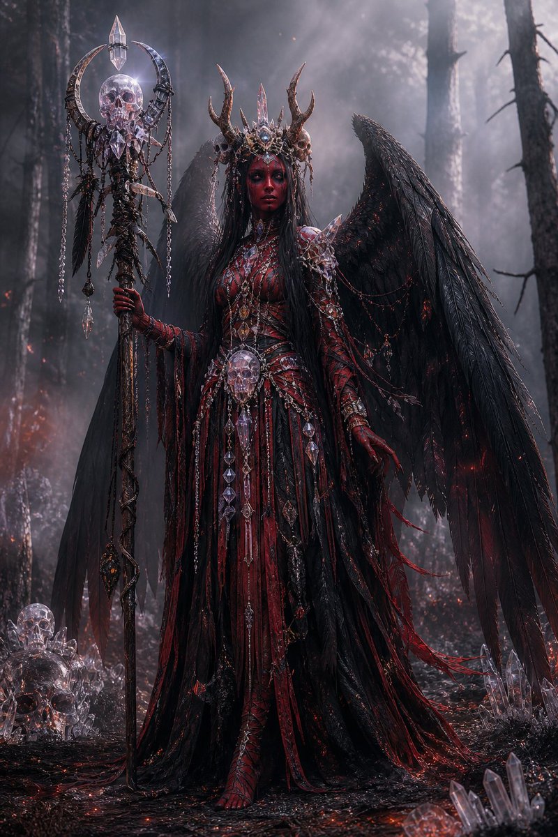 Gothic Fallen Angel Queen AI image template preview