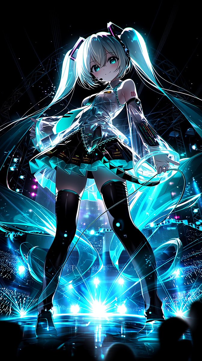Neon Virtual Idol Concert AI image template preview