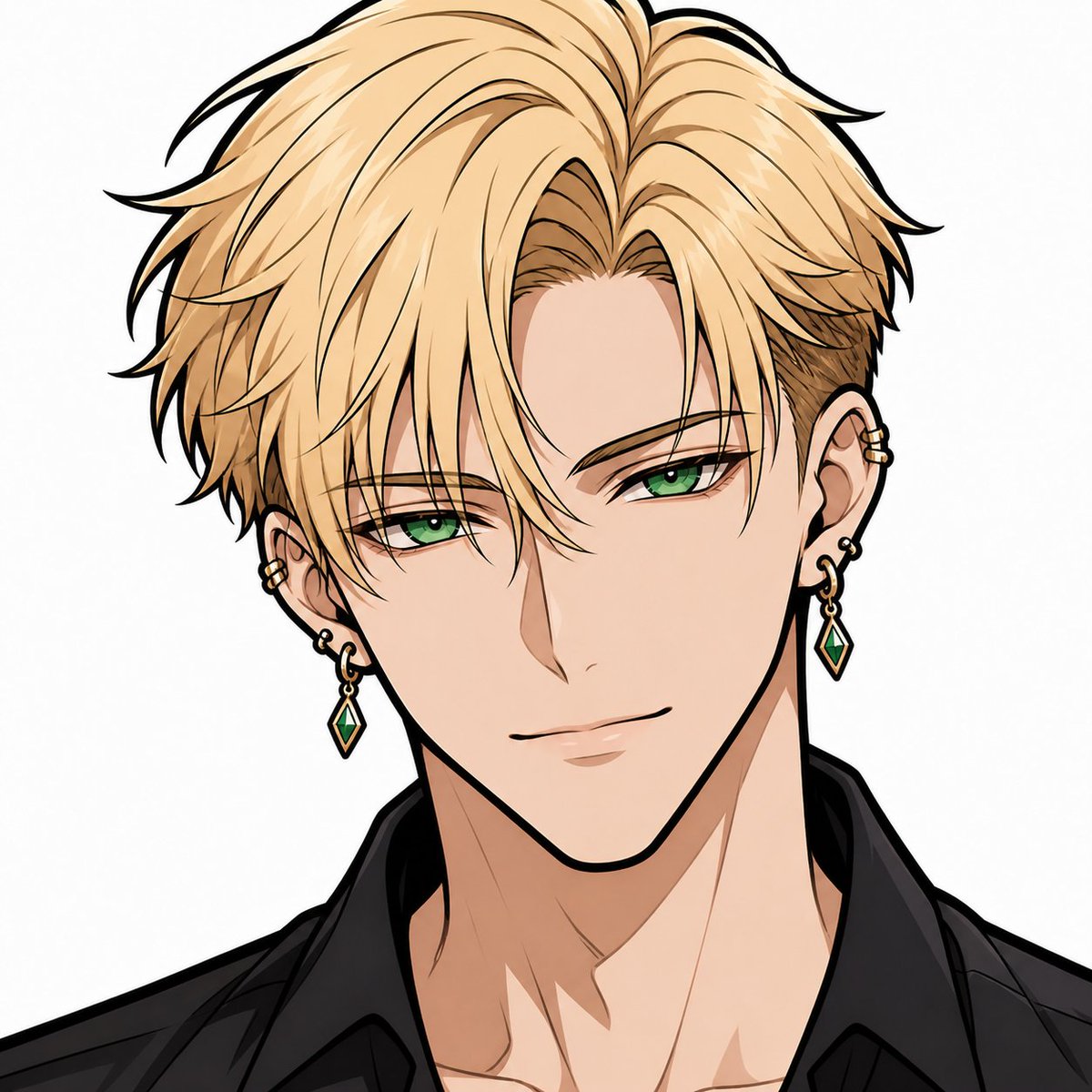 Faceless Blond Anime Icon AI image template preview