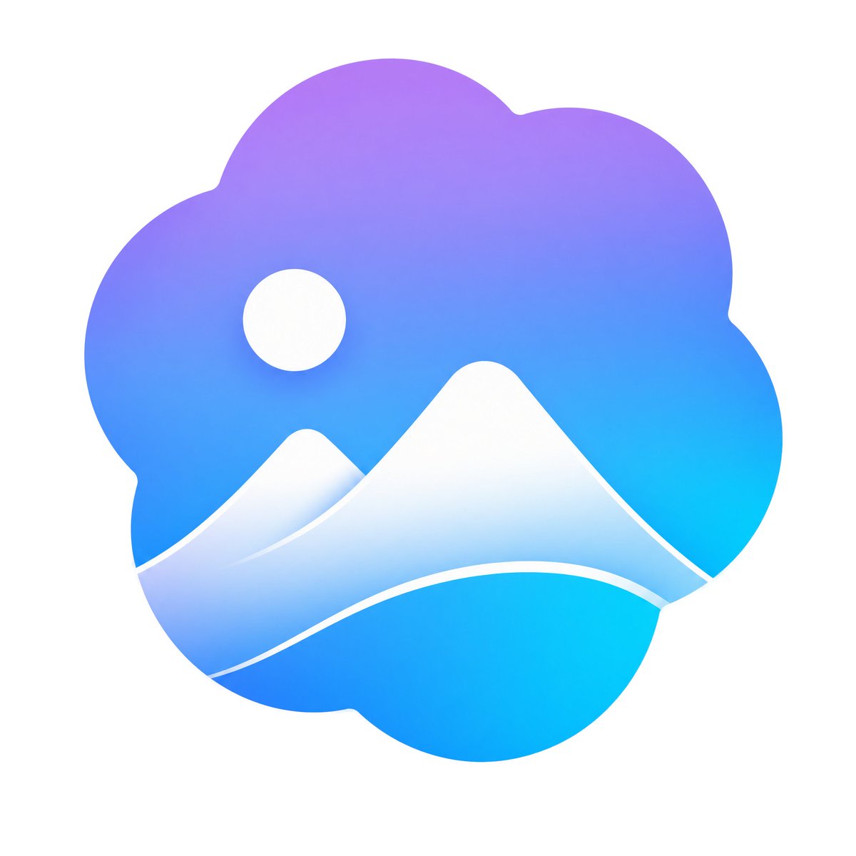 Gradient Mountain Cloud App Logo AI image template preview