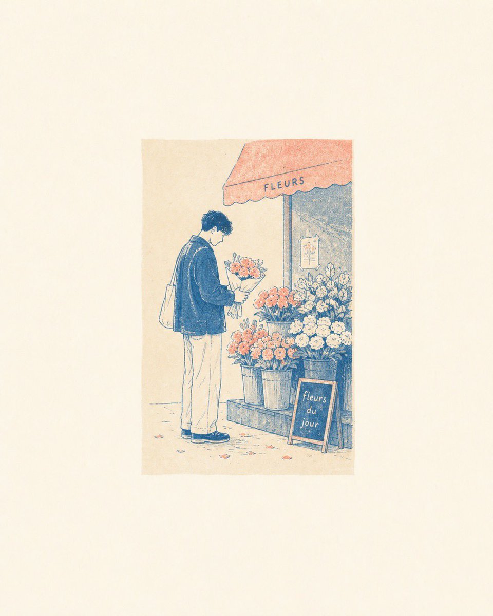 Minimalist Risograph Poetic Style example 4