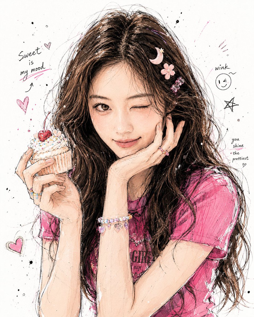 Korean Graffiti Illustration Portrait AI image template preview