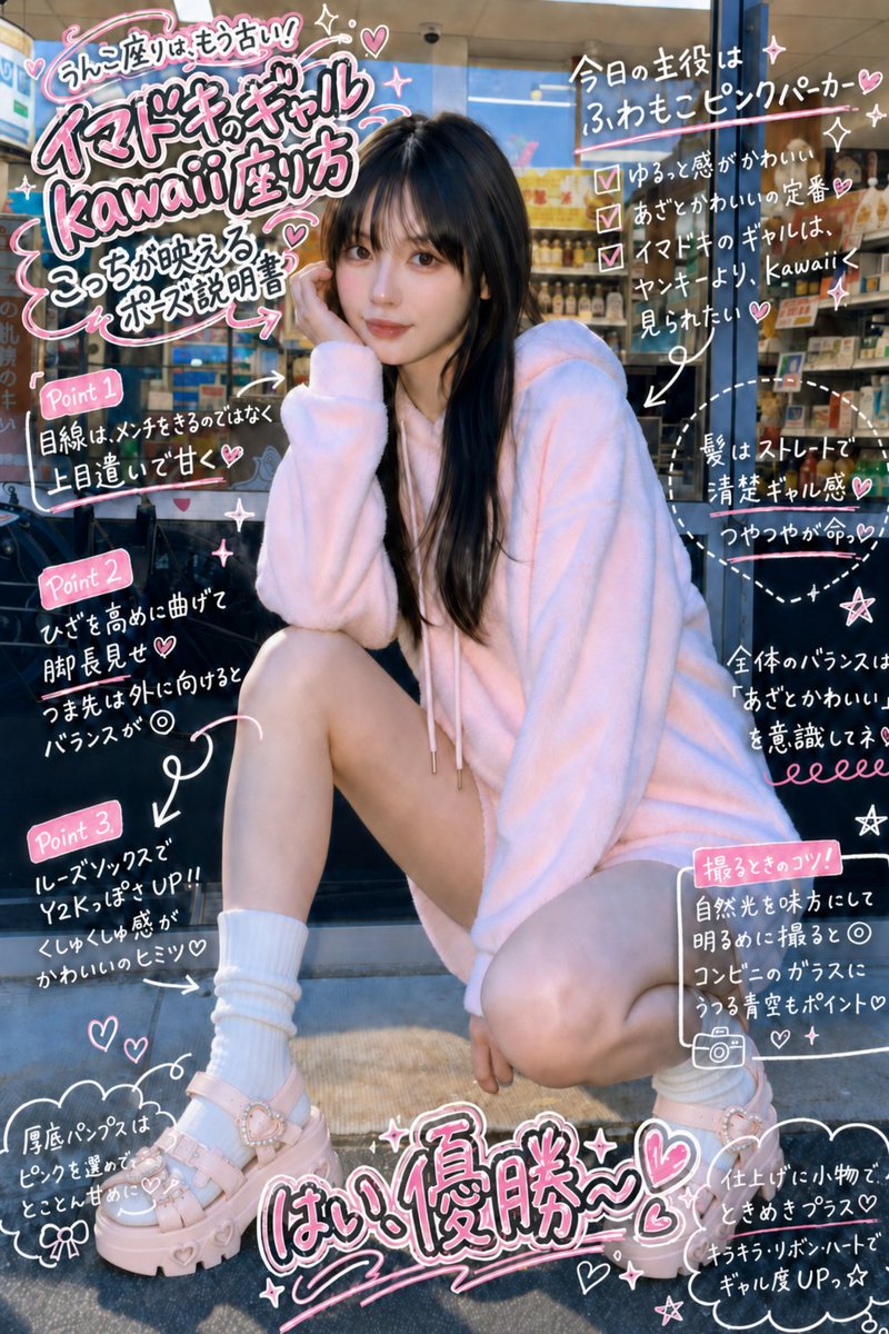 Gyaru Style Instruction Manual Edit AI image template preview