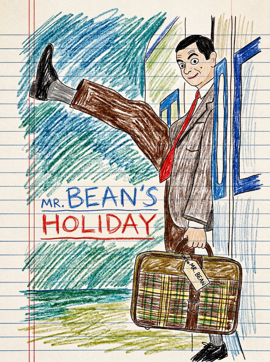 Child Crayon Mr Bean Holiday Poster example 2