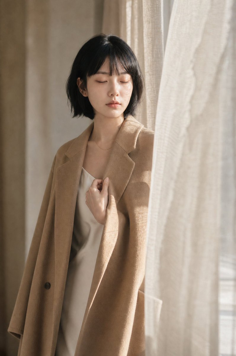 Quiet Luxury Camel Coat Portrait example 2