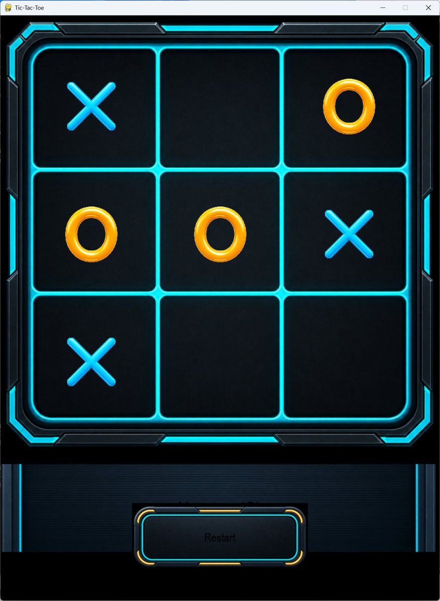 Futuristic Neon Tic-Tac-Toe UI AI image template preview