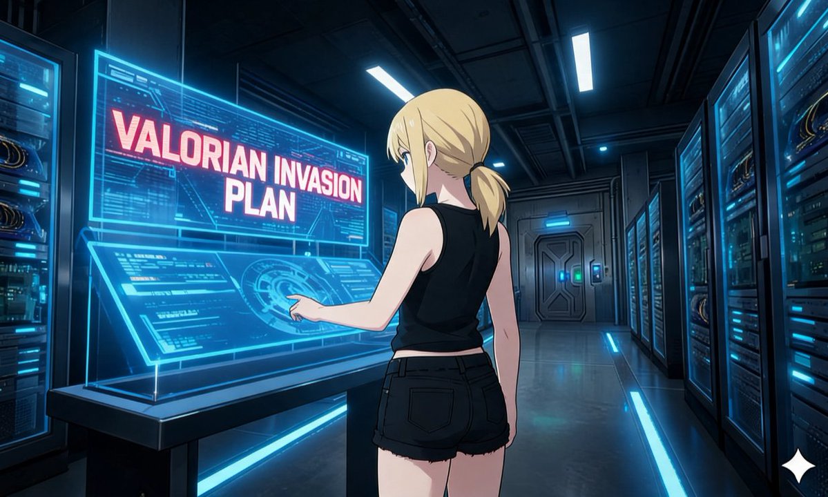 Anime Hacker in Futuristic Server Room AI image template preview