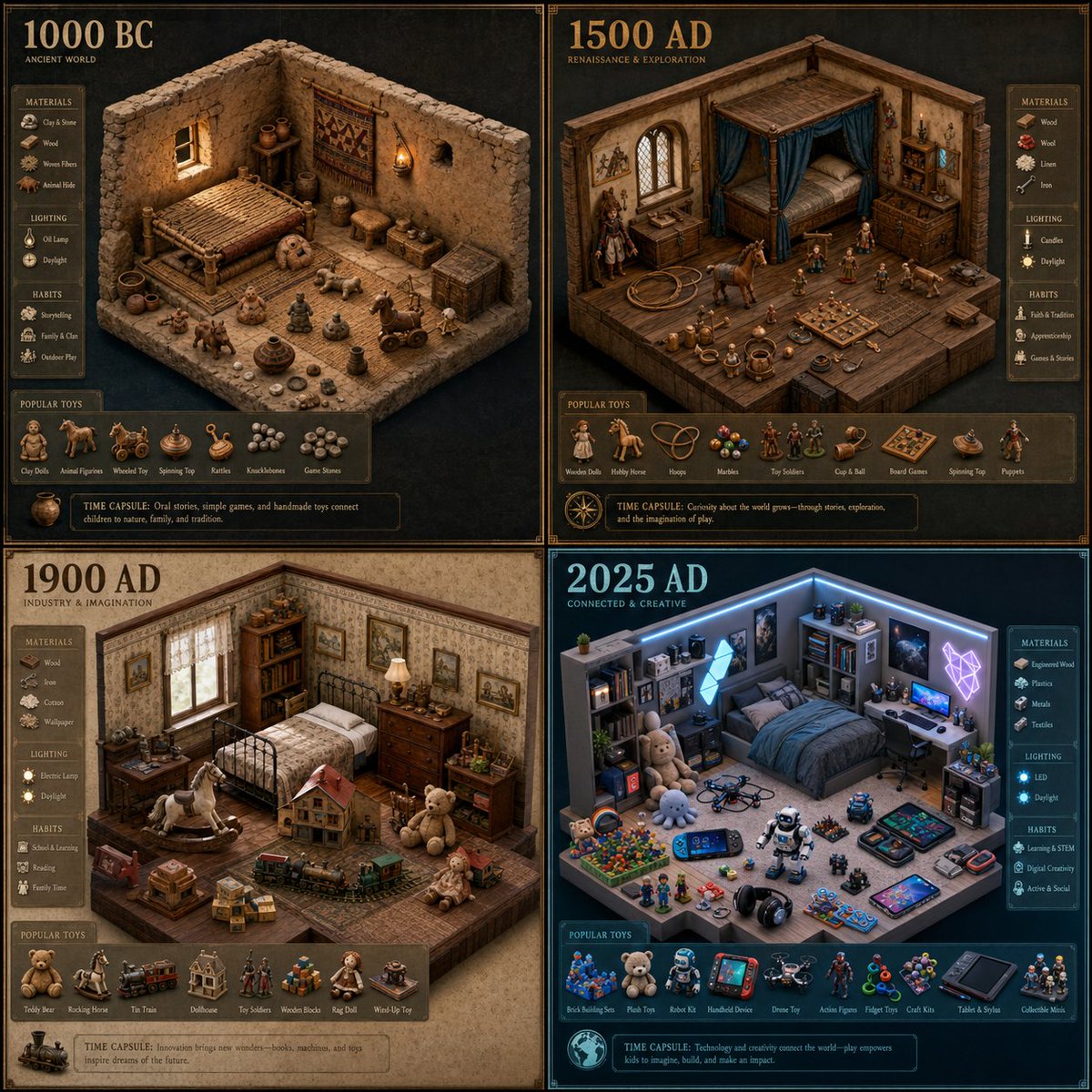 Historical Era Bedroom Interior Map AI image template preview