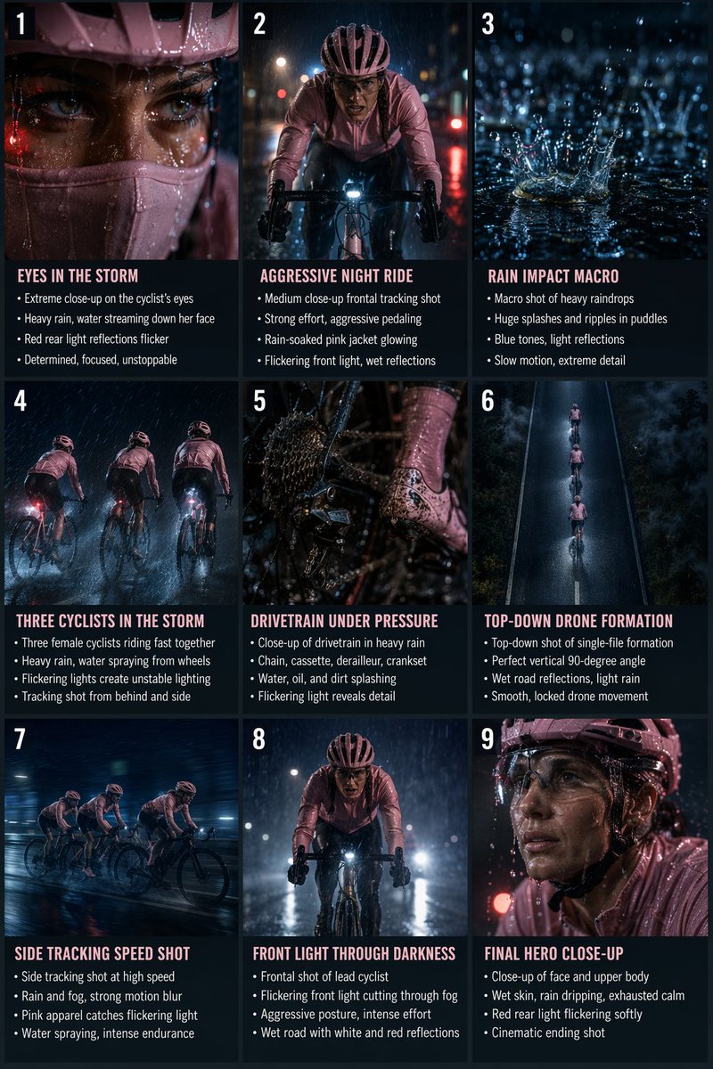 Night Rain Storyboard Infographic AI image template preview