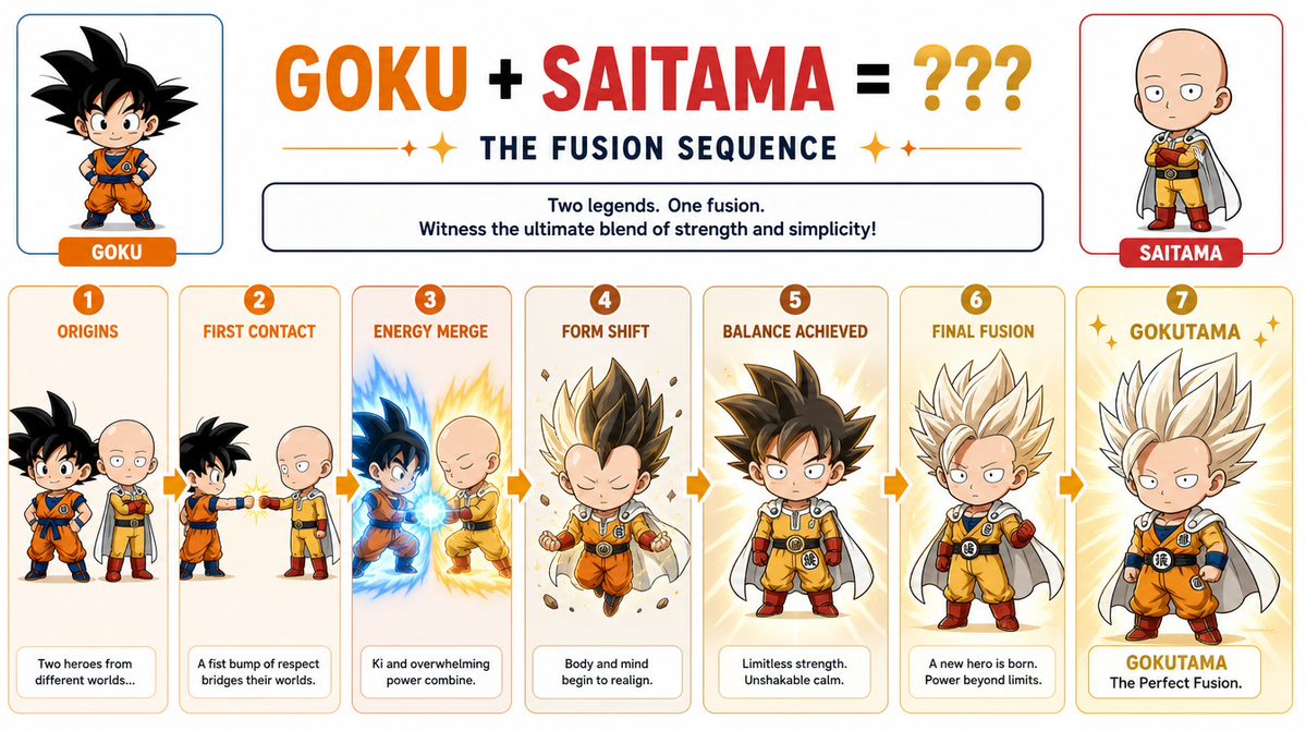 Chibi Character Fusion Sequence AI image template preview
