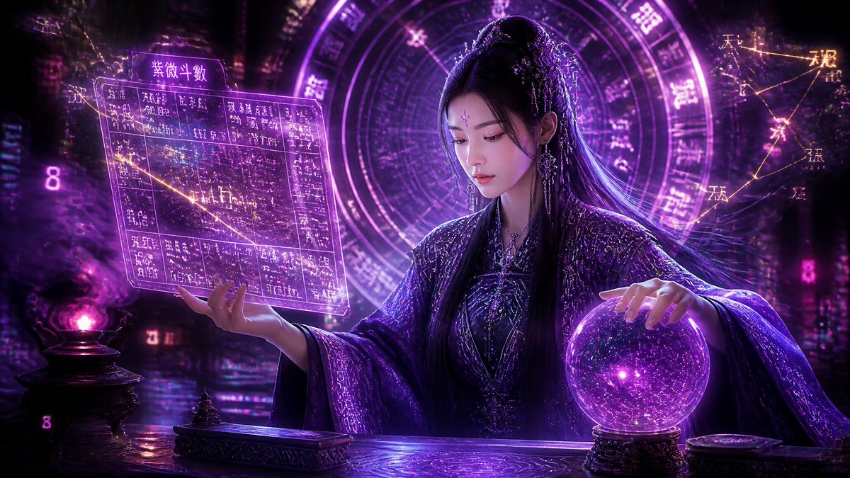 Cyberpunk Neon Chinese Diviner AI image template preview