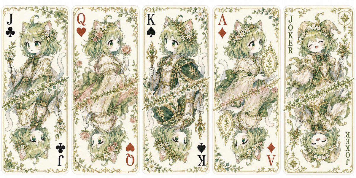 Custom Cat Beastman Playing Cards AI image template preview