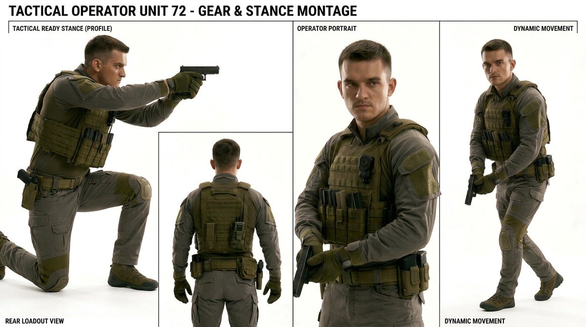 Tactical Operator Gear Montage AI image template preview