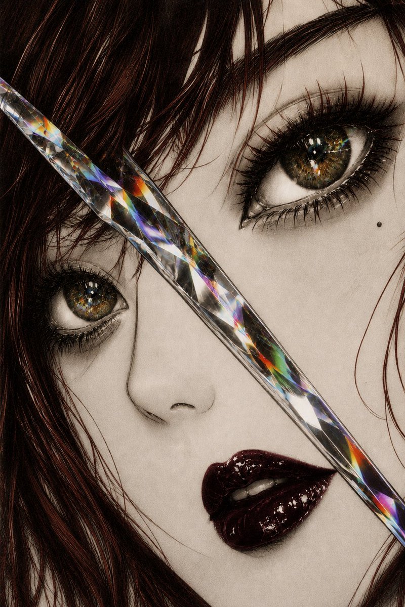 Iridescent Glass Gothic Beauty Portrait example 2