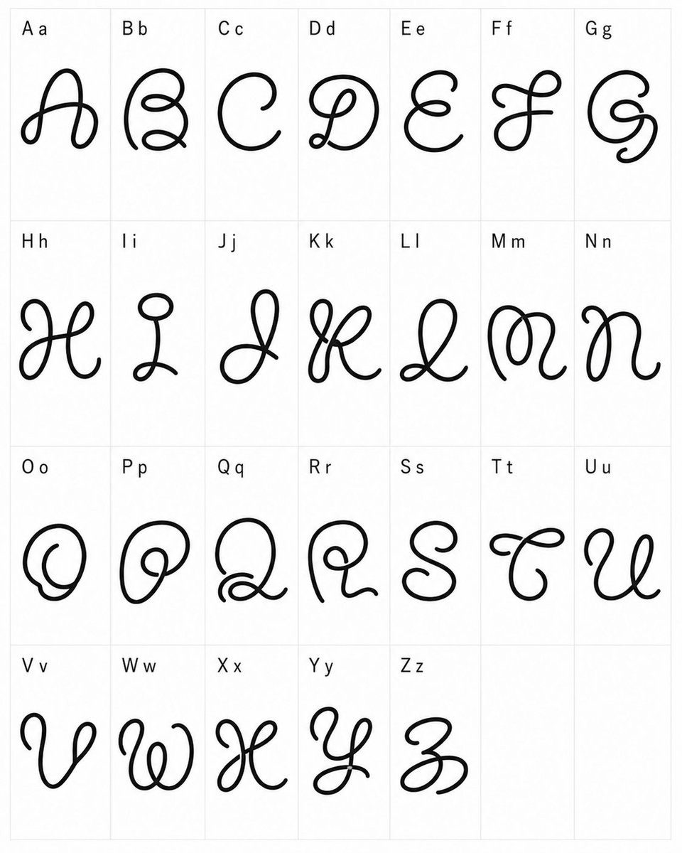 Whimsical Cursive Alphabet Sheet AI image template preview