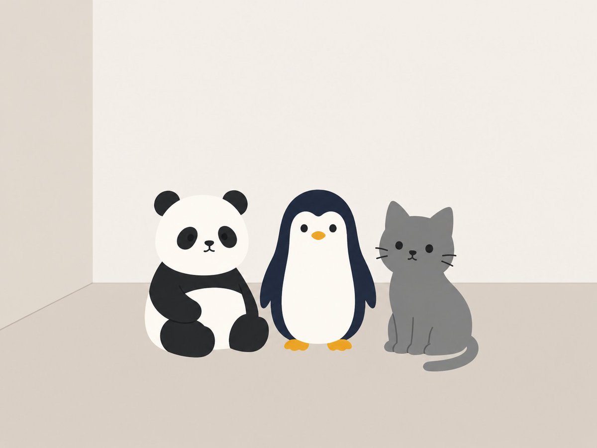 Minimal Clay Animal Trio AI image template preview