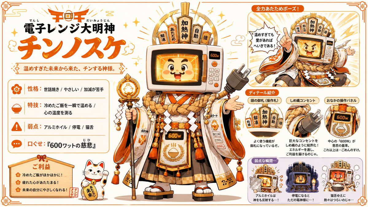Microwave Deity Mascot Sheet AI image template preview