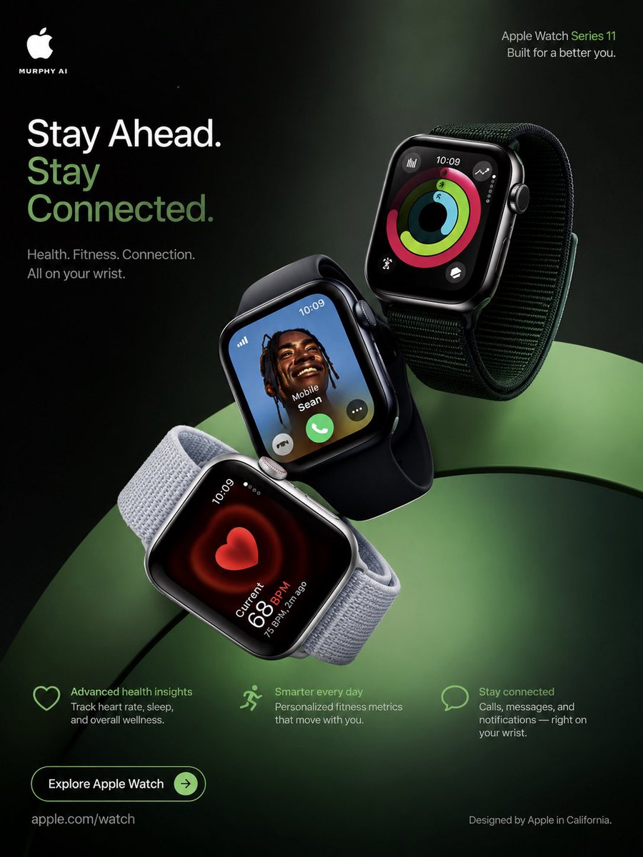 Apple Watch Commercial Poster AI image template preview