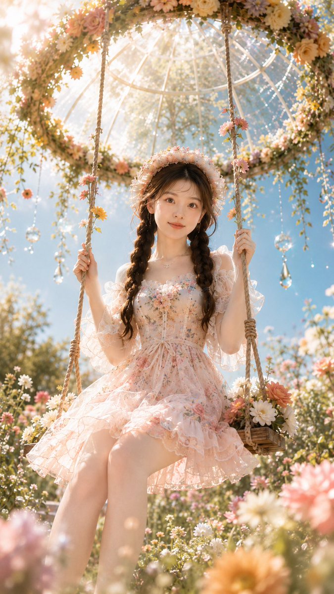 Dreamy Garden Princess Portrait AI image template preview