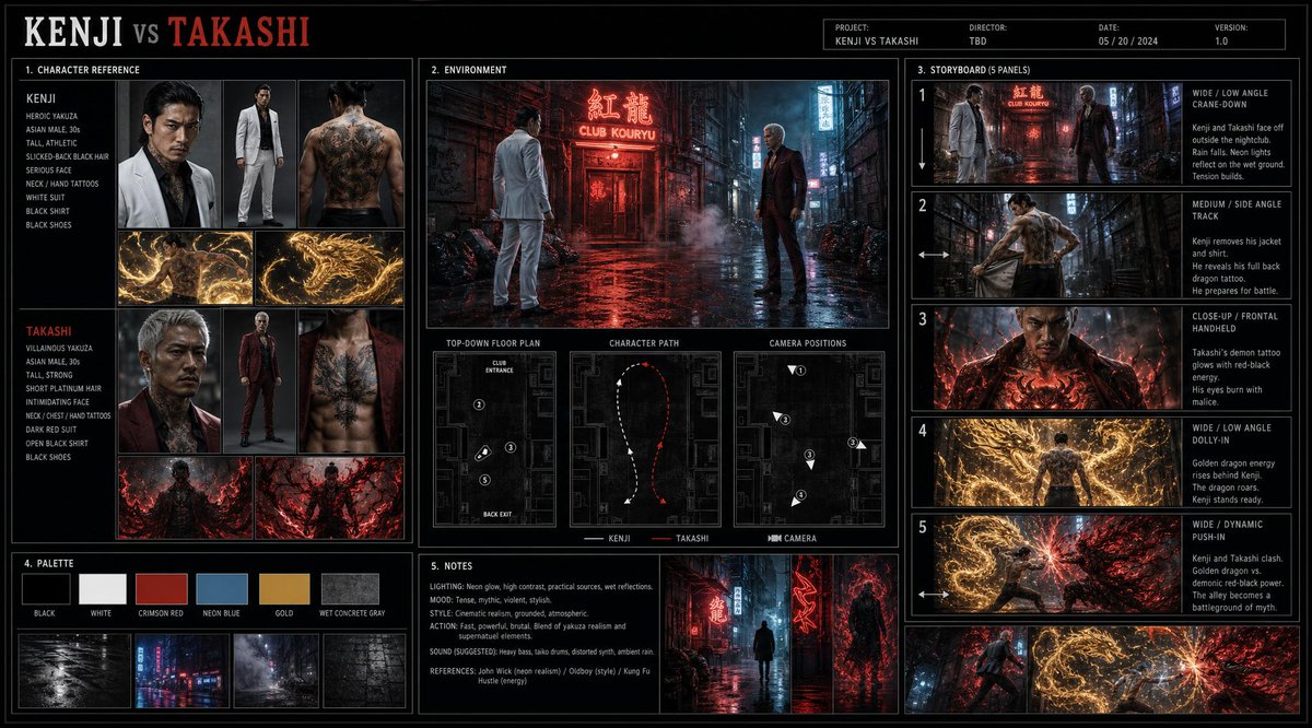 Cinematic Film Pre-Production Sheet AI image template preview