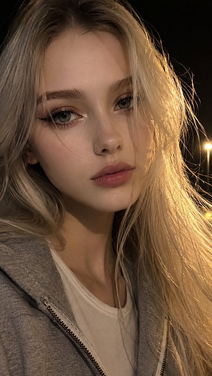 Ethereal Night Selfie Portrait AI image template preview