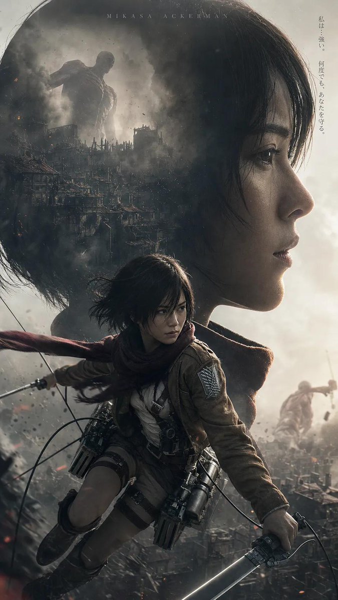 Post-Apocalyptic Titan Anime Poster AI image template preview