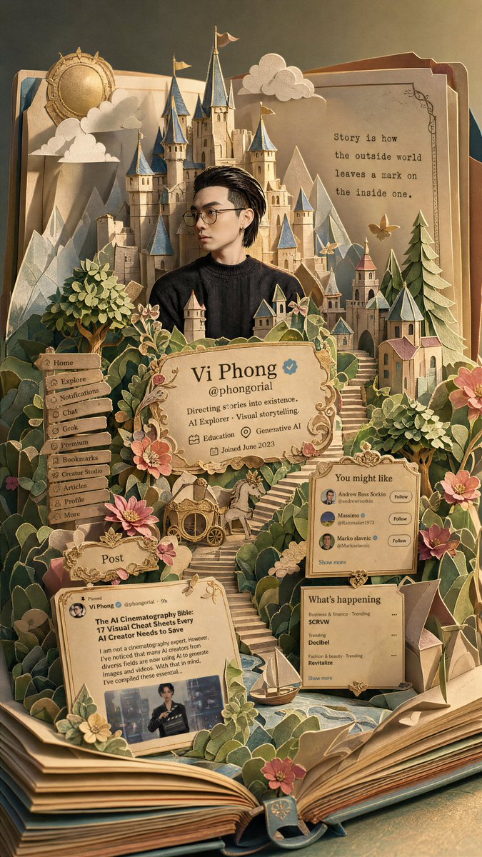 Fantasy Pop-up Book Transformation AI image template preview