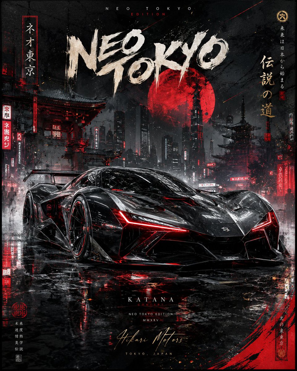 Cinematic Luxury Automotive Editorial Poster AI image template preview