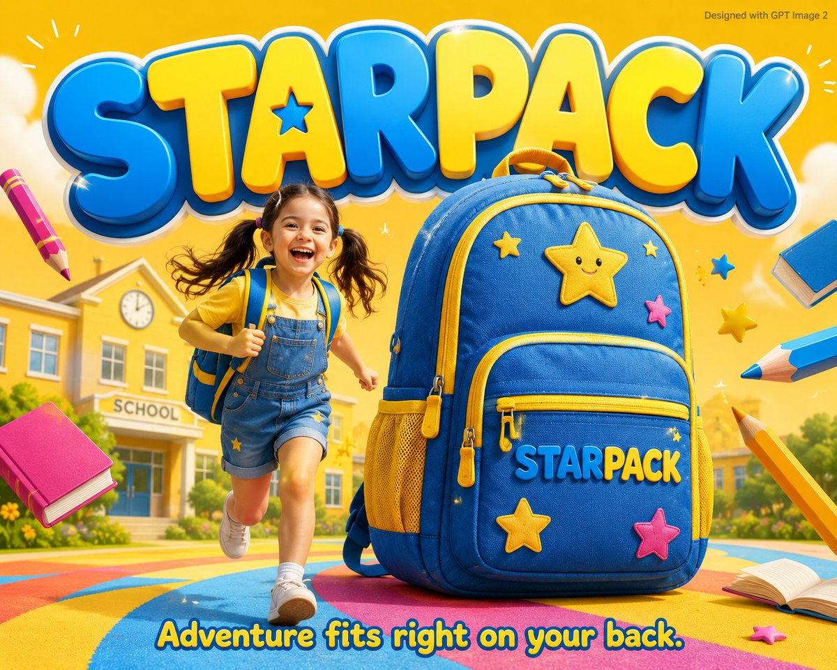School Commercial Kids Advertisement Poster AI image template preview