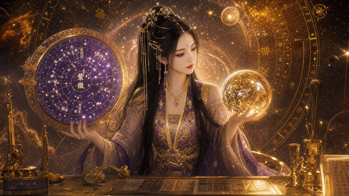 Luxury Golden Star Fortune Teller AI image template preview