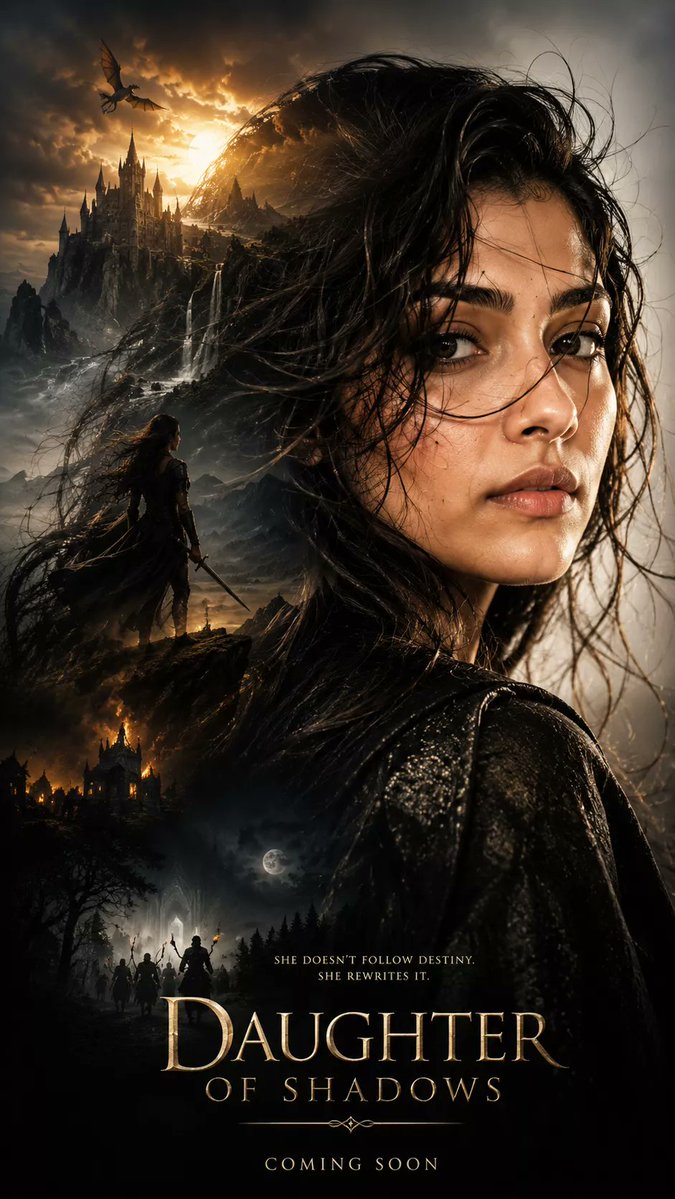 Dark Fantasy Double Exposure Poster AI image template preview