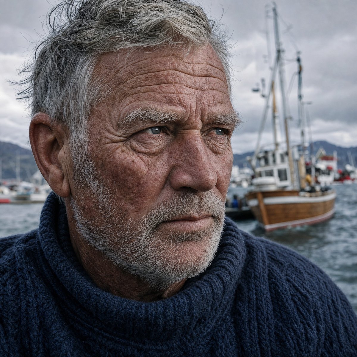 Stormy Icelandic Fisherman Portrait example 2