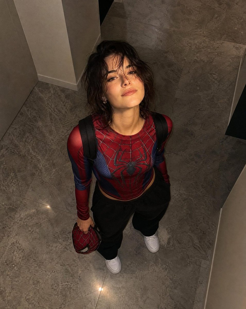 Off-Duty Spider-Man Elevator Selfie AI image template preview