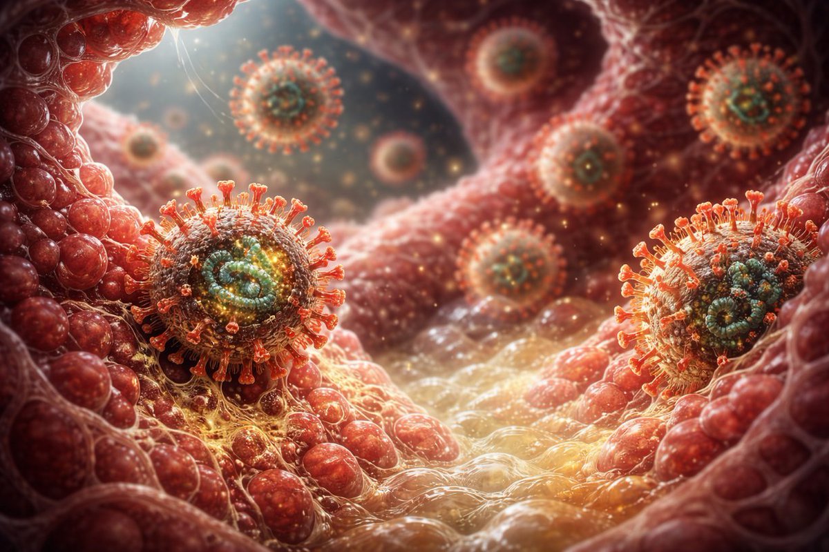 Scary Hantavirus Microscopic Scene AI image template preview