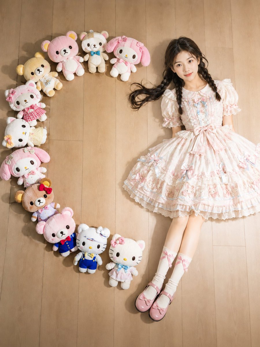 Kawaii Overhead Lolita Portrait AI image template preview