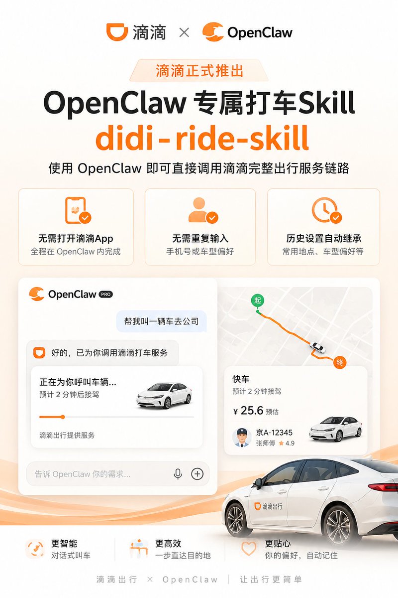 Didi OpenClaw Ride Skill Poster AI image template preview