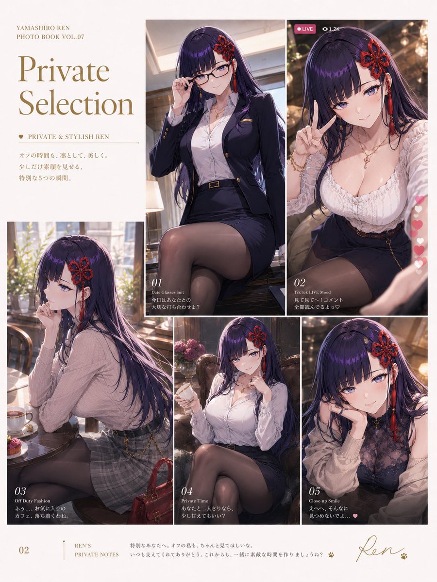 Private Selection Anime Photobook Page AI image template preview