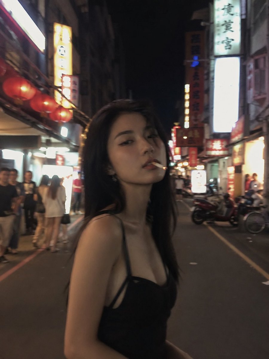 Asian Fashion Model in Taipei Night Scene example 2