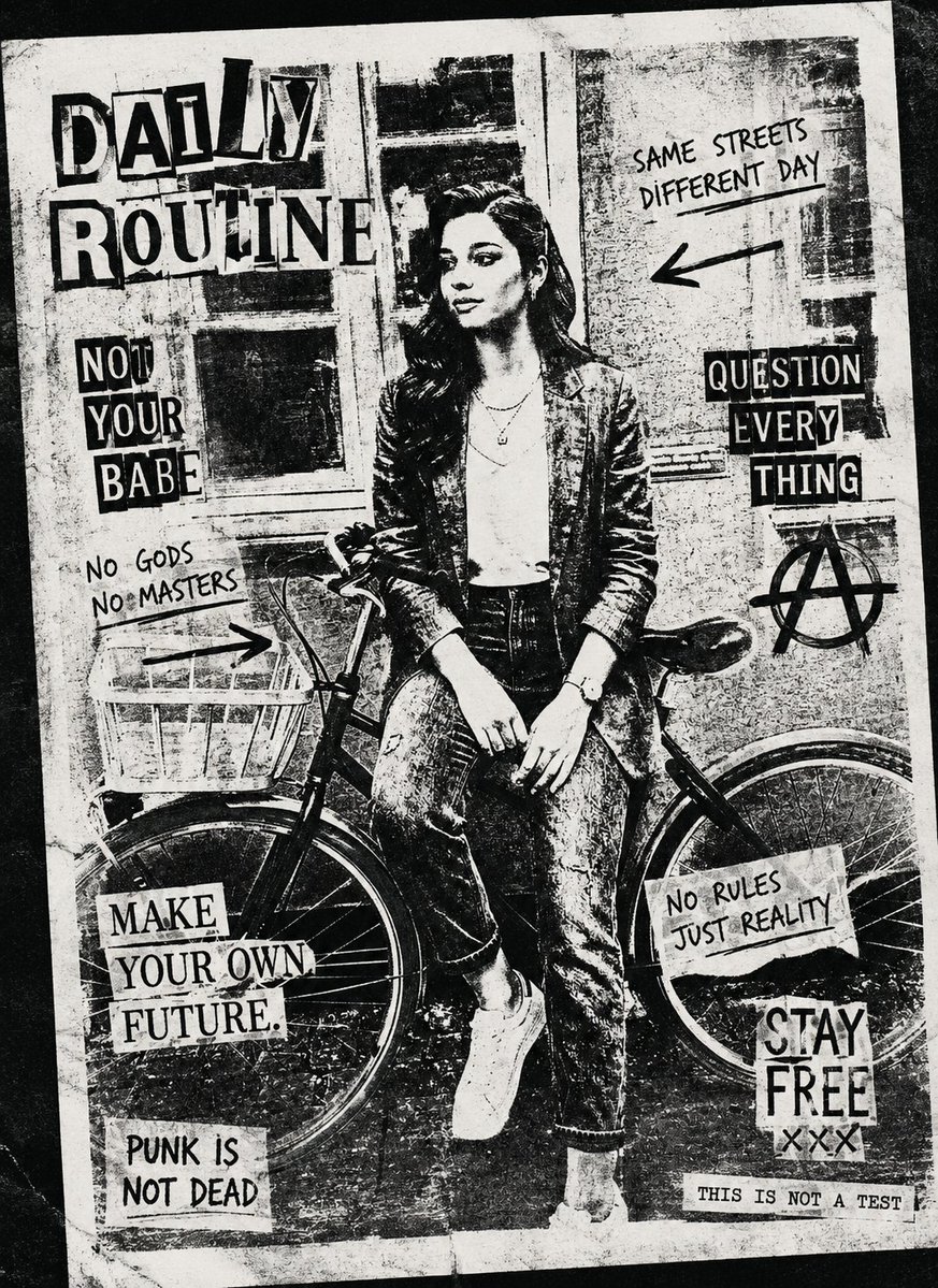 Black and White Xerox Zine Effect AI image template preview