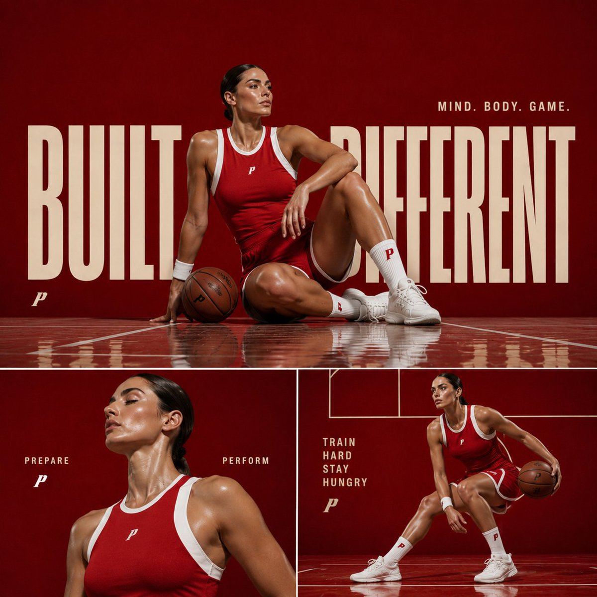 Premium Sports Editorial Collage AI image template preview