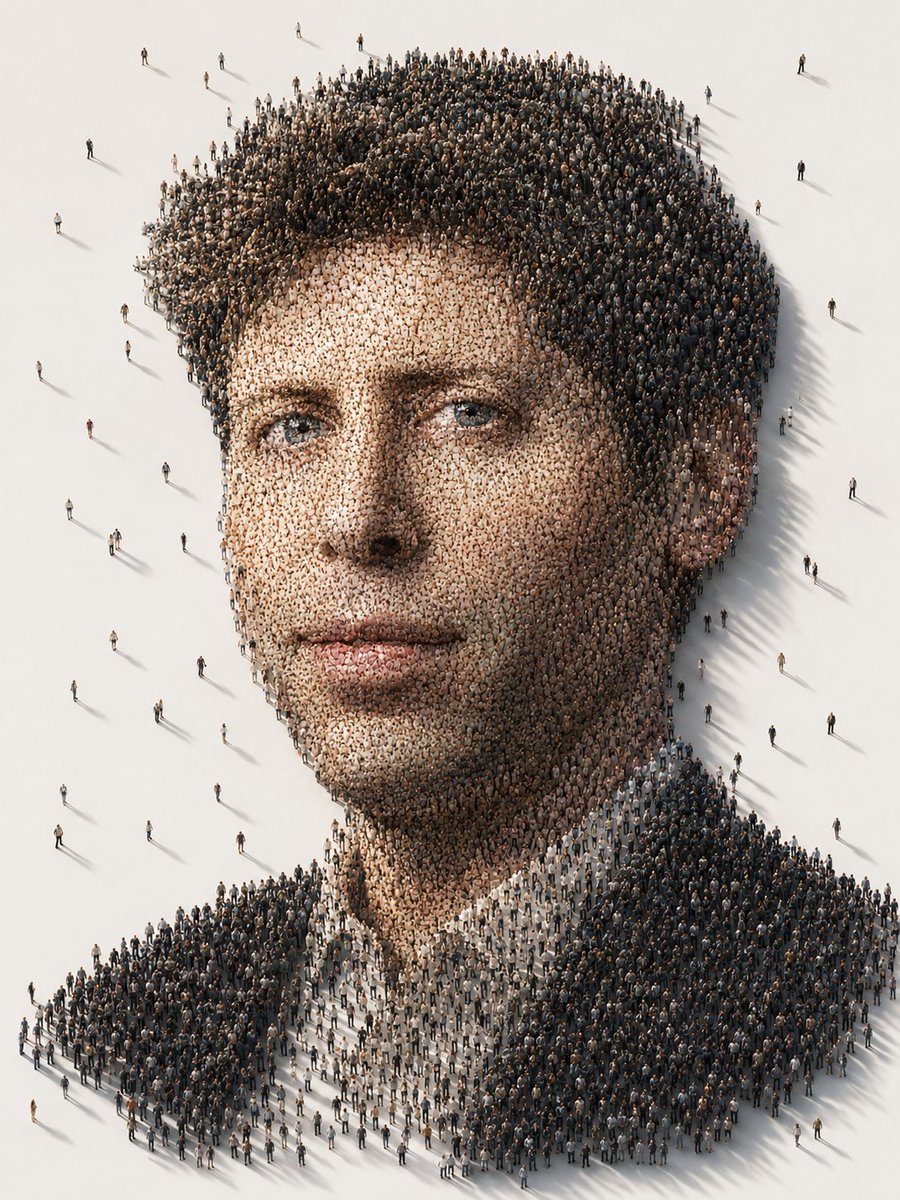 Conceptual Crowd Portrait Installation Art AI image template preview