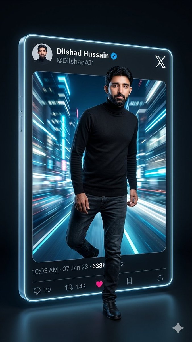 Neon X Post 3D Walkout Portrait AI image template preview