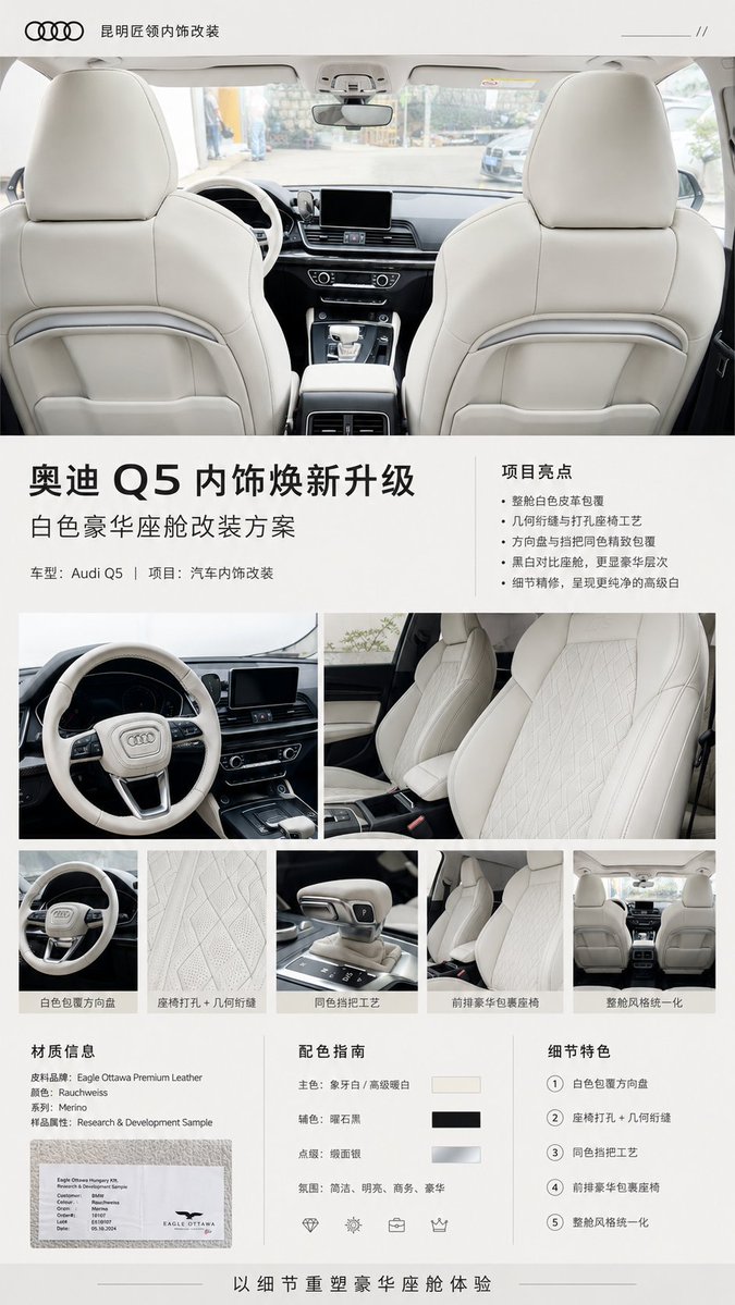 Audi Q5 Interior Upgrade Brochure AI image template preview