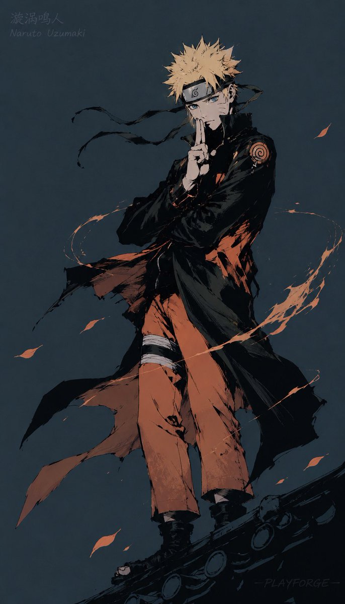 Gritty Naruto Poster Illustration AI image template preview