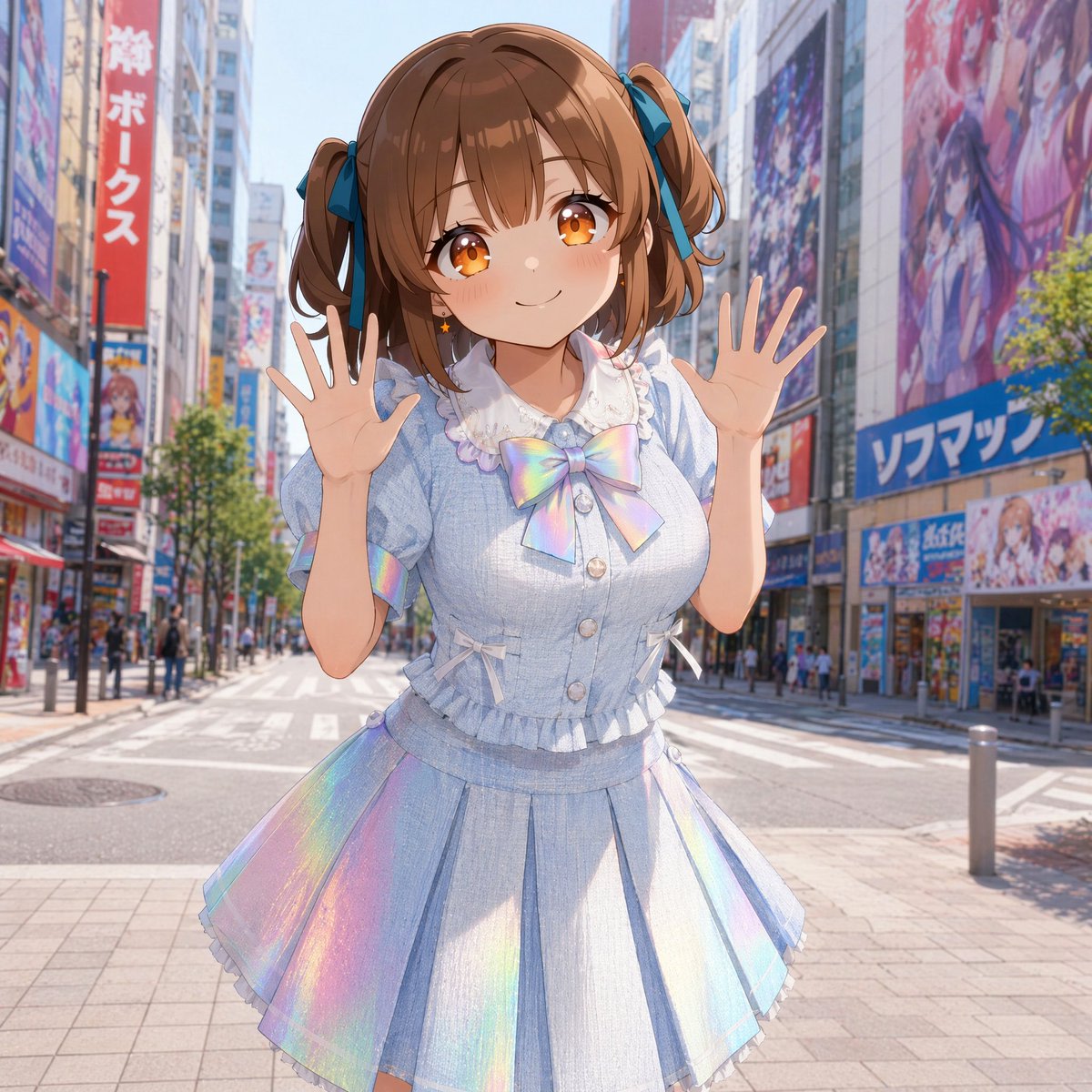 Censored Idol Girl in Akihabara AI image template preview