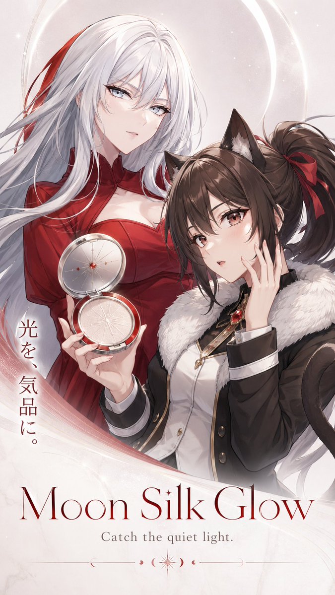 Moon Silk Glow Anime Beauty Poster AI image template preview