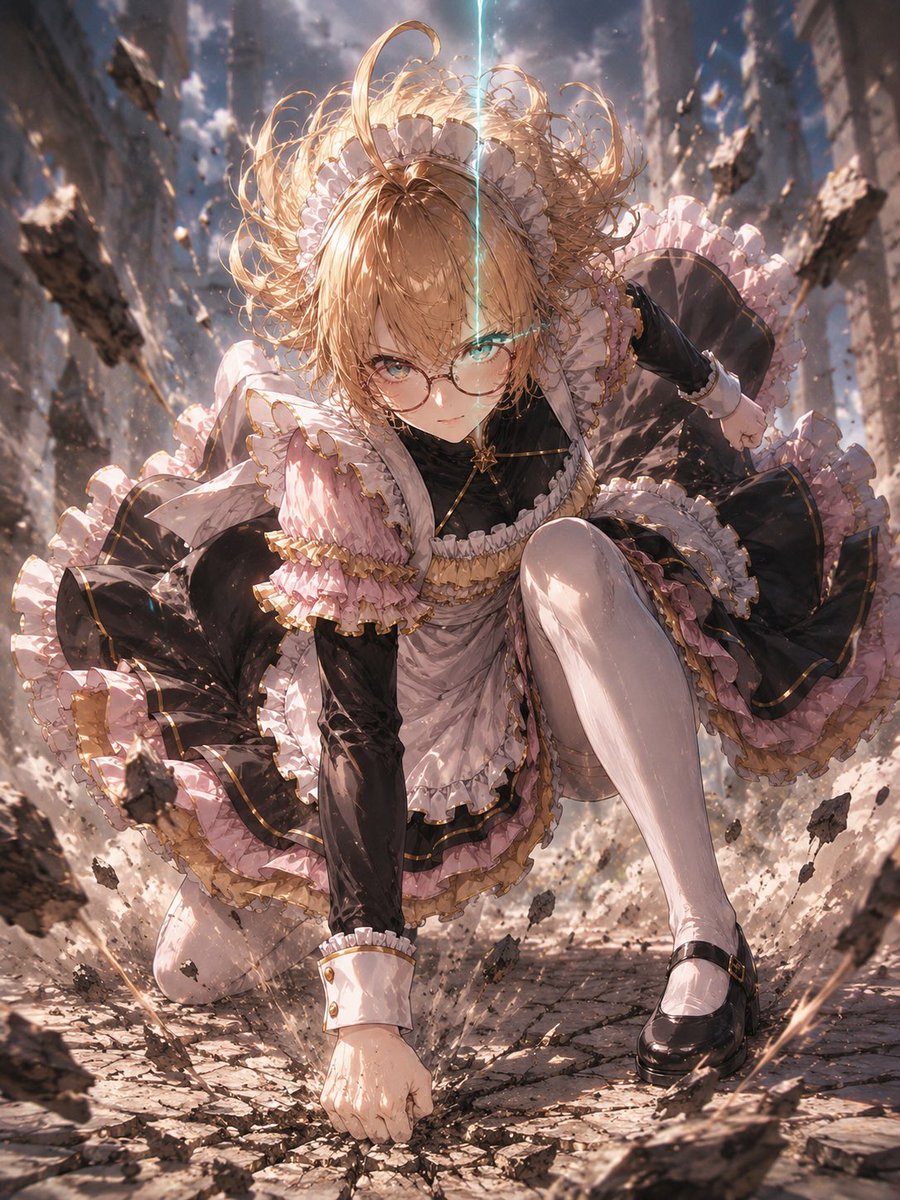 Gothic Maid Superhero Landing AI image template preview